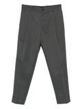 Pantaloni Grigi Plissettati a Vita Elasticizzata