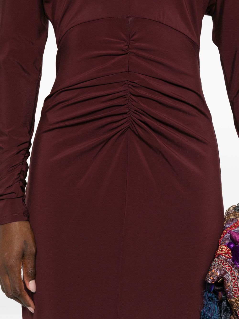 Abito midi con ruches sul davanti 2526626041600 002 MAX MARA STUDIO 