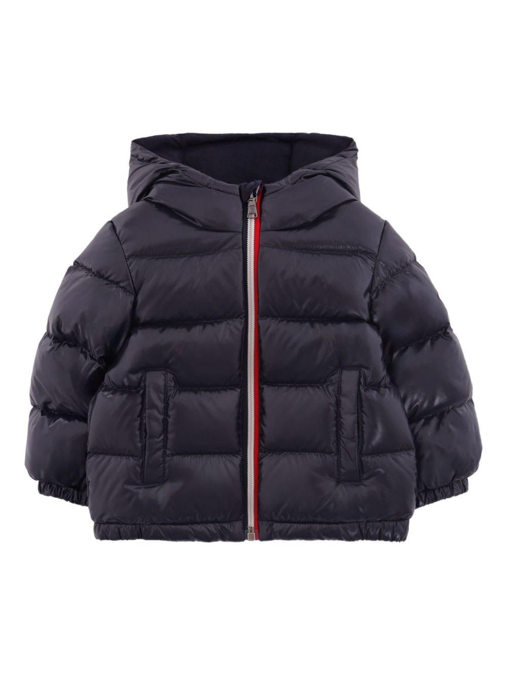 Piumino blu trapuntato con cappuccio K29511A00002597Z8 742 MONCLER KIDS 