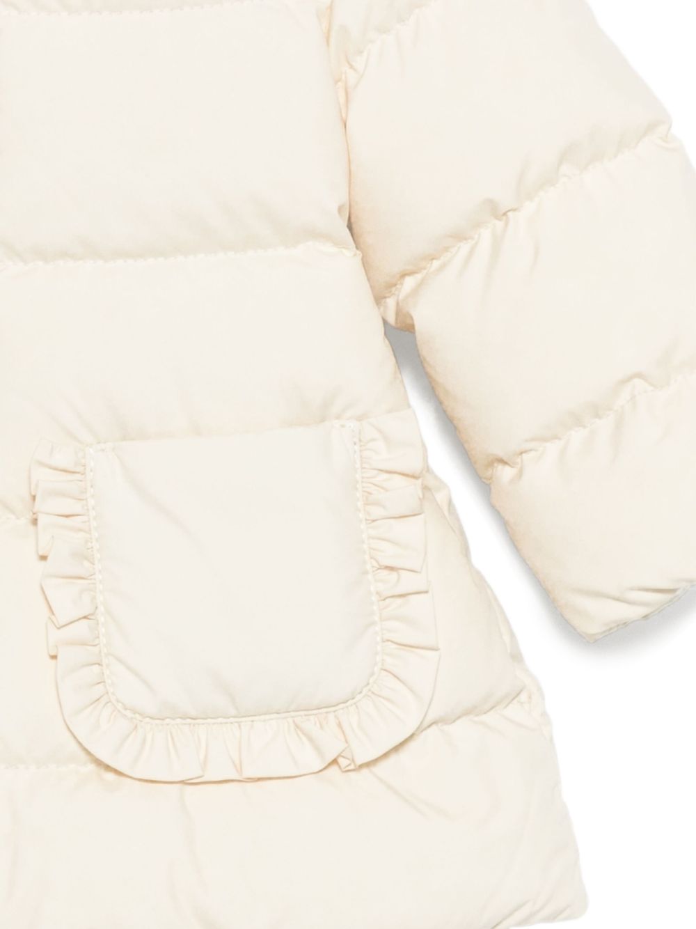 Giacca Trapuntata Beige con Cappuccio e Zip K29511C00001597YW 041 MONCLER KIDS 
