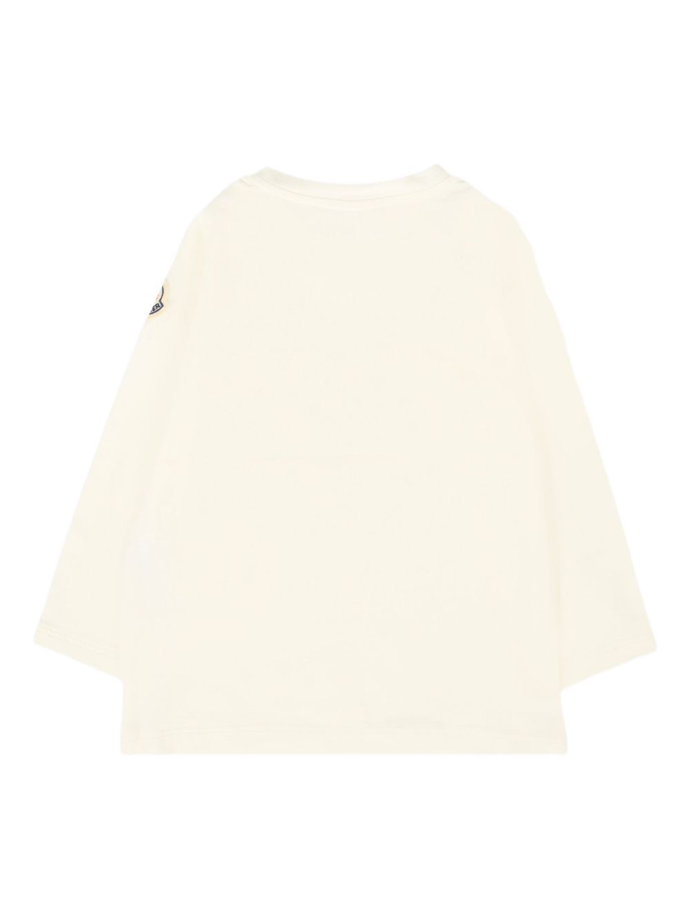 T-shirt Bianca Maniche Lunghe con Stampa K29518D0000589AUM 034 MONCLER KIDS 