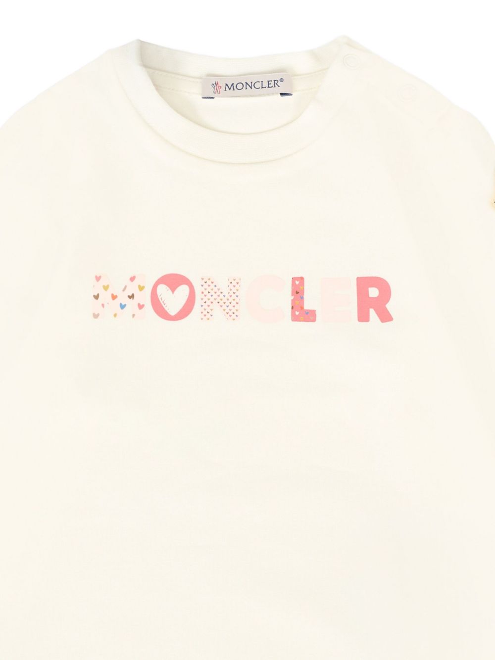 T-shirt Avorio Maniche Lunghe con Logo K29518D0000689AUM 034 MONCLER KIDS 