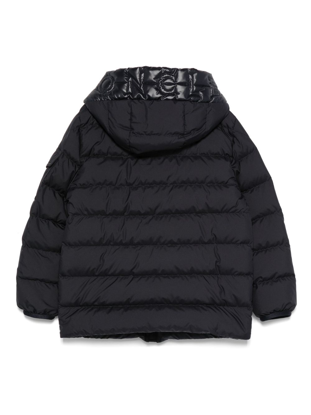 Piumino con Cappuccio e Logo Trapuntato K29541A00004597YW 778 MONCLER KIDS 