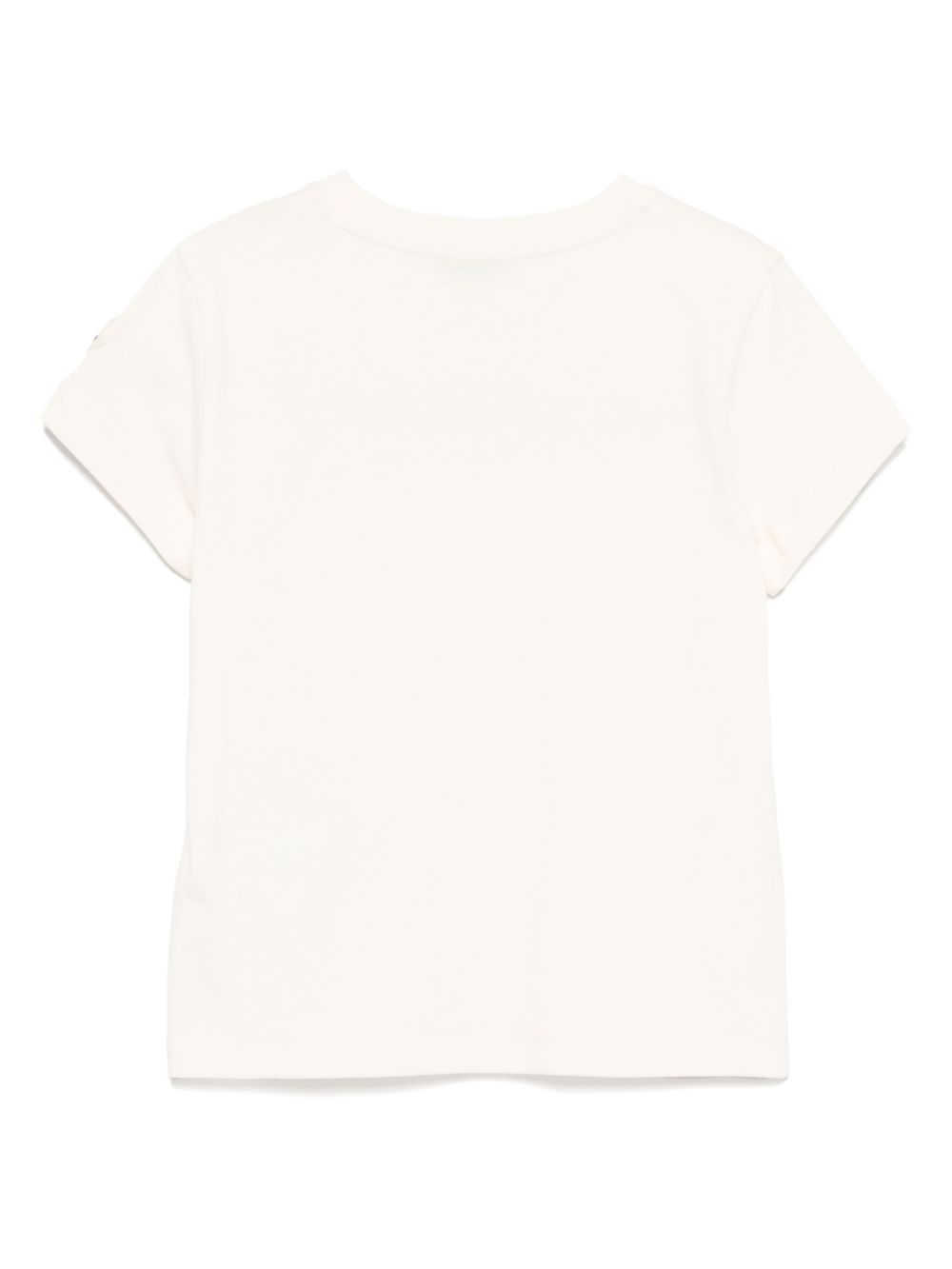 T-shirt Beige Chiaro con Logo Ricamato K29548C0001689AT9 050 MONCLER KIDS 