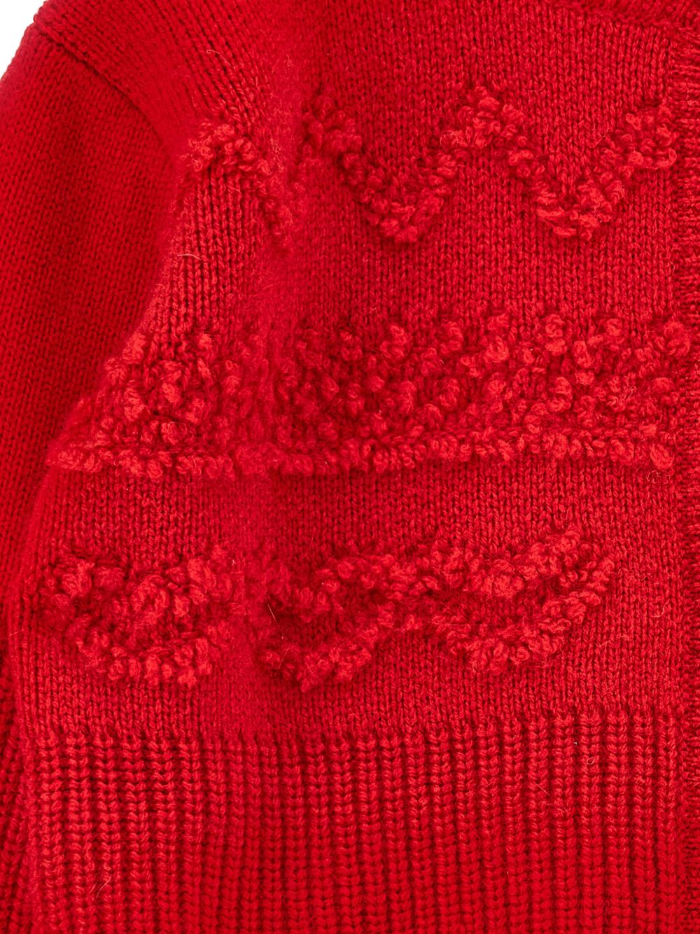 Cardigan Rosso con Bottoni e Motivo a Cuori 19F8016061 0043 MONNALISA KIDS 