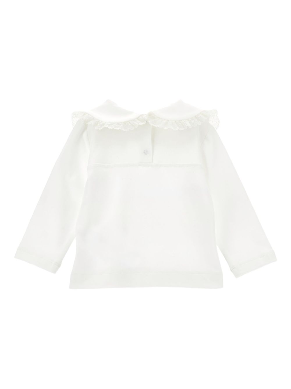 Blusa panna con fiocco e placca logo 31F6036202 0001 MONNALISA KIDS 