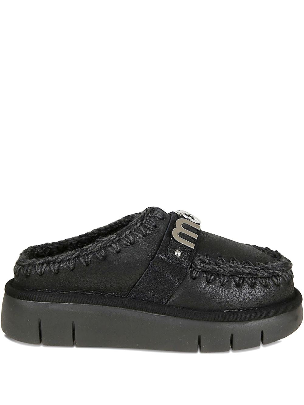 Mules con logo MUFW531001B CBKG MOU 