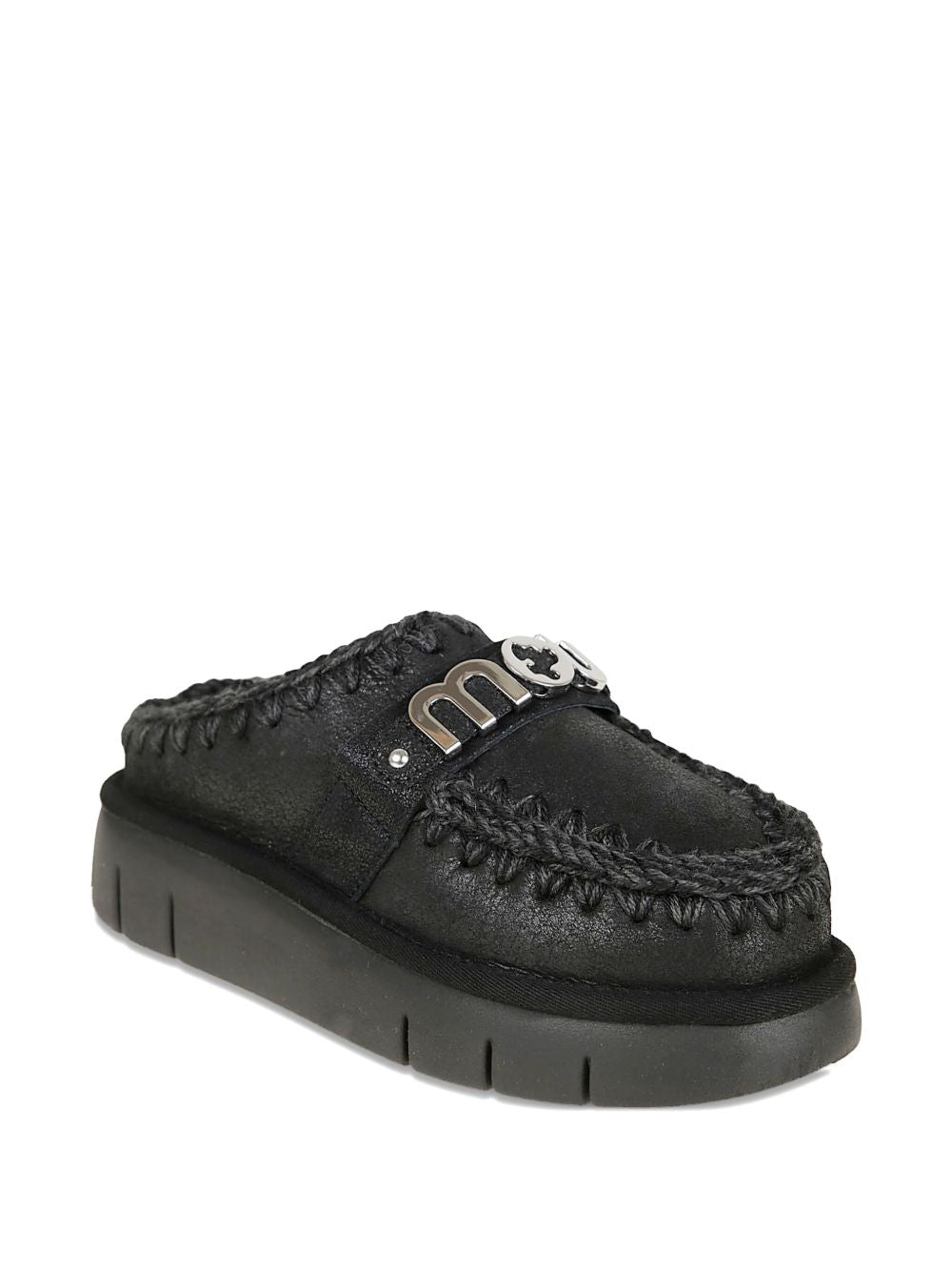 Mules con logo MUFW531001B CBKG MOU 