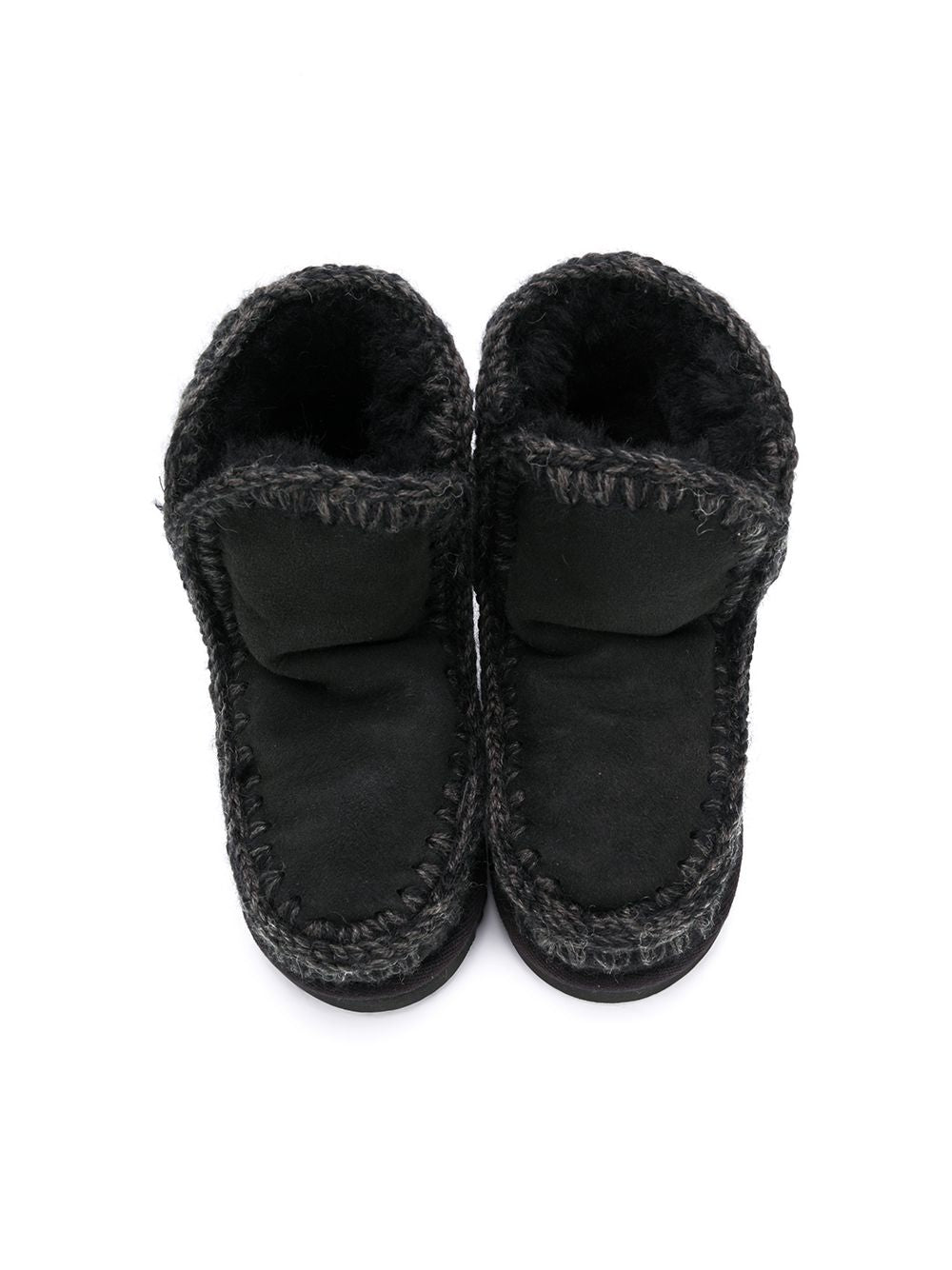 Stivali alla caviglia neri con cuciture a contrasto MUFK101000A BKBK MOU KIDS 