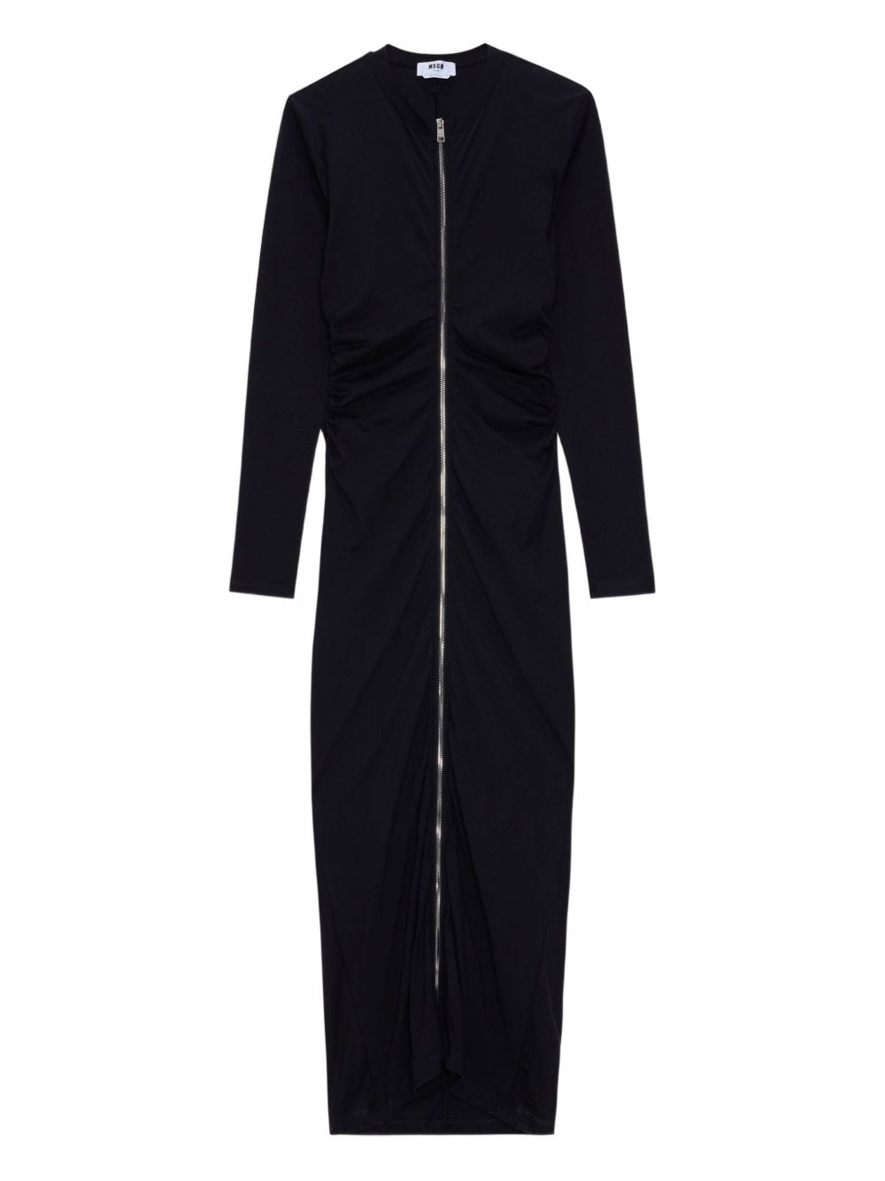 Abito nero lungo con zip frontale 3941MDA82257798 99 MSGM 