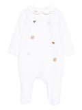 Tutina con piccoli ricami bianca