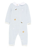 Blue romper with embroidery