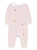 Pink romper with embroidery