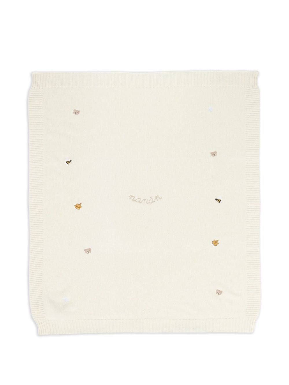 Coperta per Bambini Off-White con Logo Ricamato I25012 BIANCO NANAN KIDS 