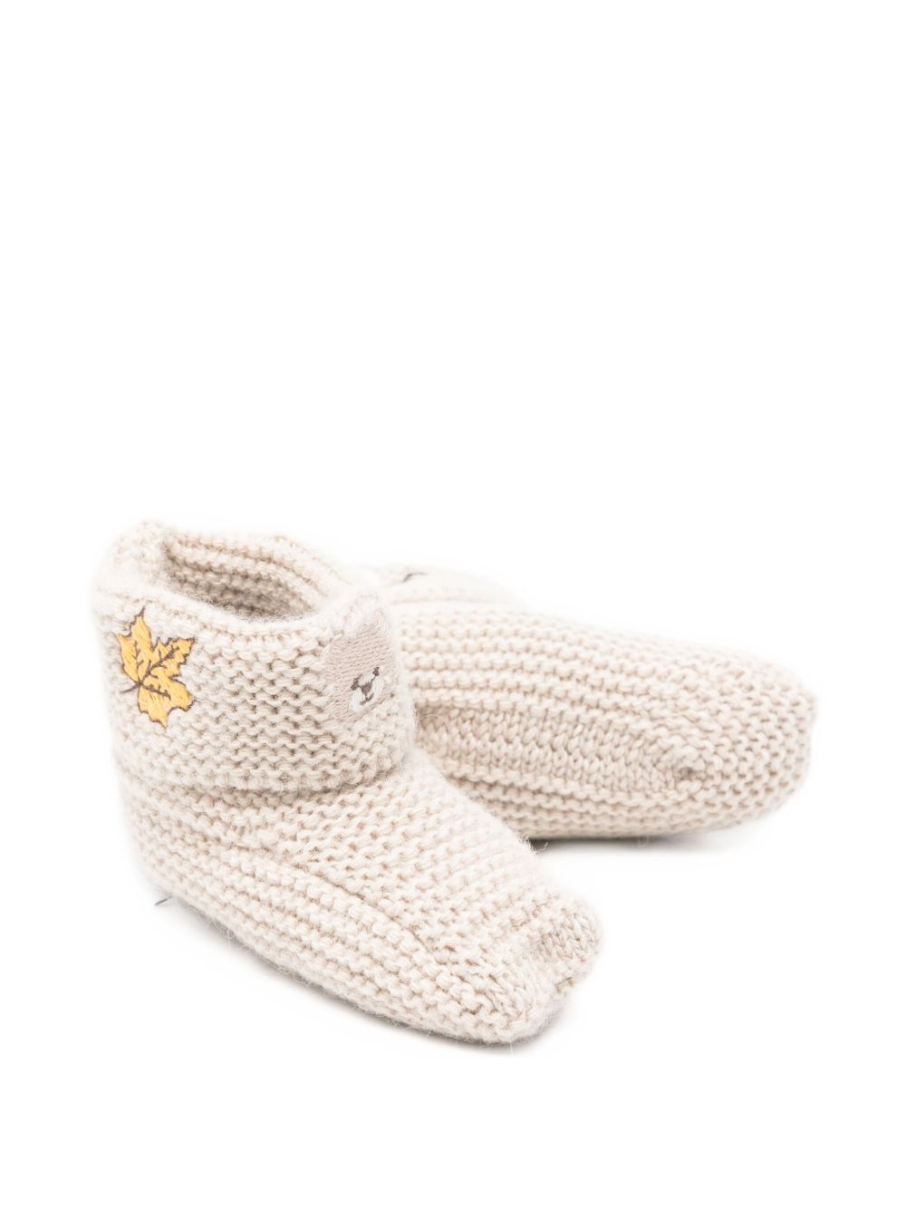 Slippers beige con ricamo orso I25013 BEIGE NANAN KIDS 
