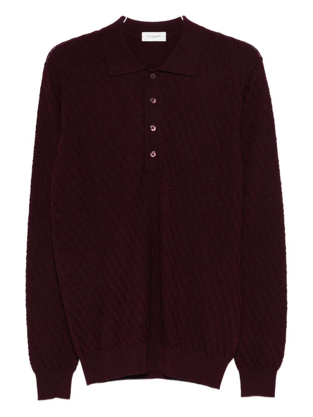 Polo bordeaux in maglia fine A032F009 7635 PAOLO PECORA 