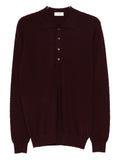 Polo bordeaux in maglia fine