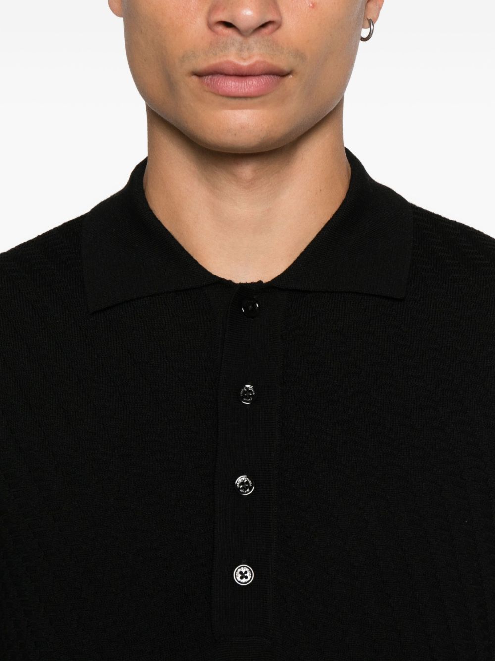 Polo nera jacquard Paolo Pecora A032F009 9000 PAOLO PECORA 