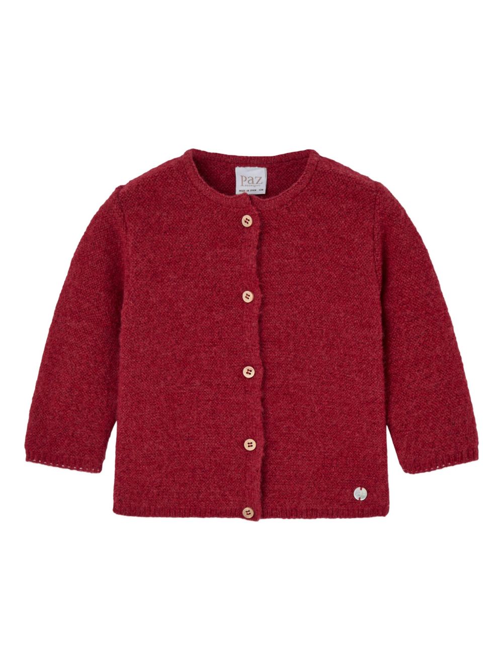 Cardigan Rosso con Lavorazione in Rilievo 001133014 53H104 PAZ RODRIGUEZ KIDS 