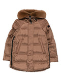 Parka marrone con dettagli trapuntati