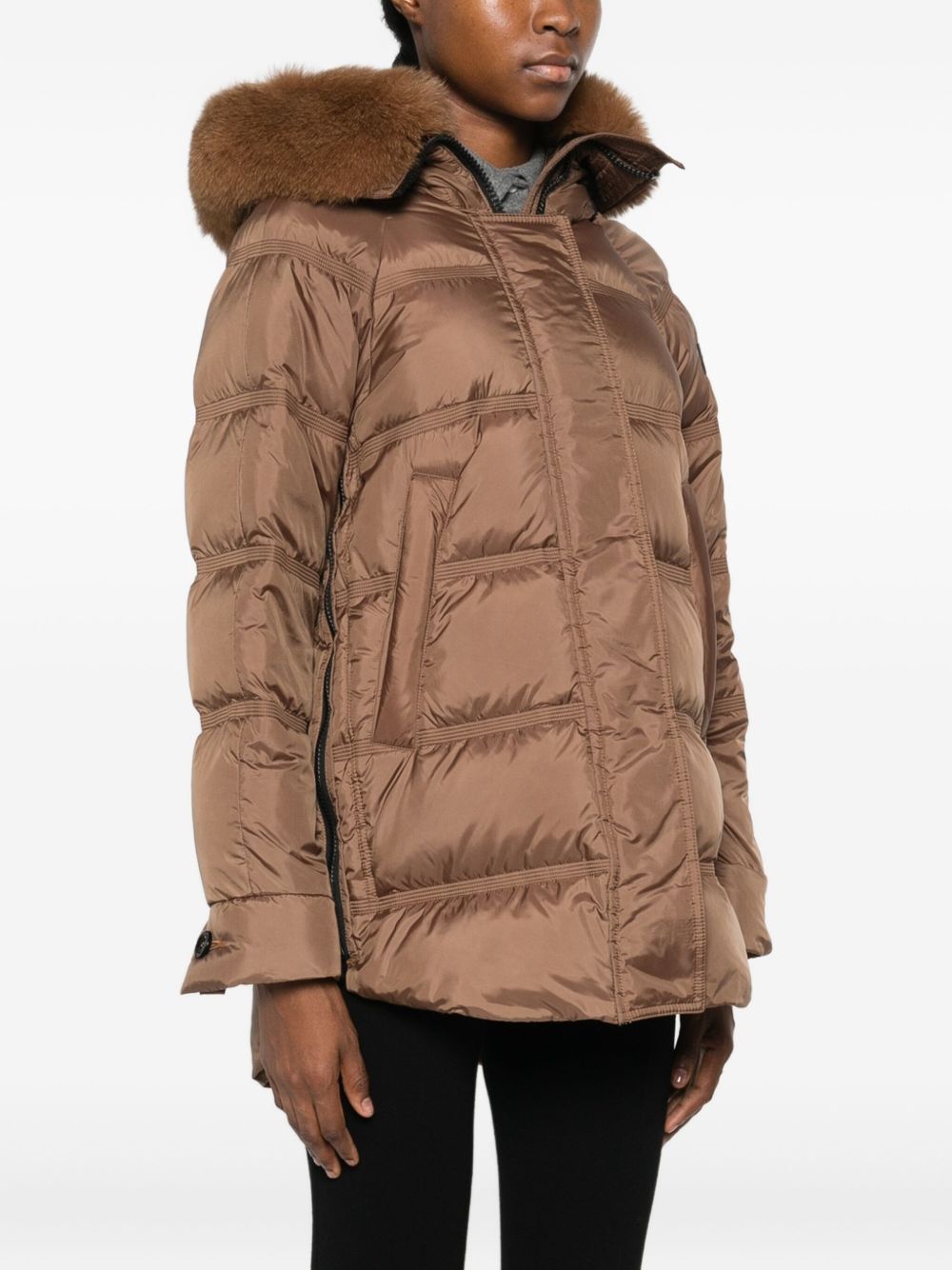 Parka marrone con dettagli trapuntati PED543901181967 894 PEUTEREY 
