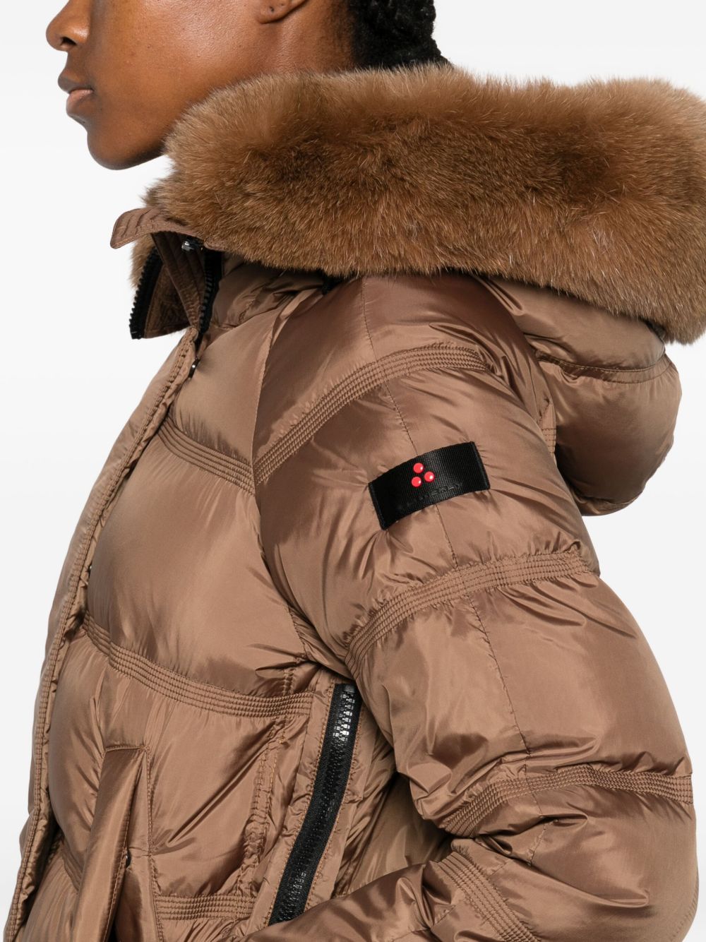 Parka marrone con dettagli trapuntati PED543901181967 894 PEUTEREY 