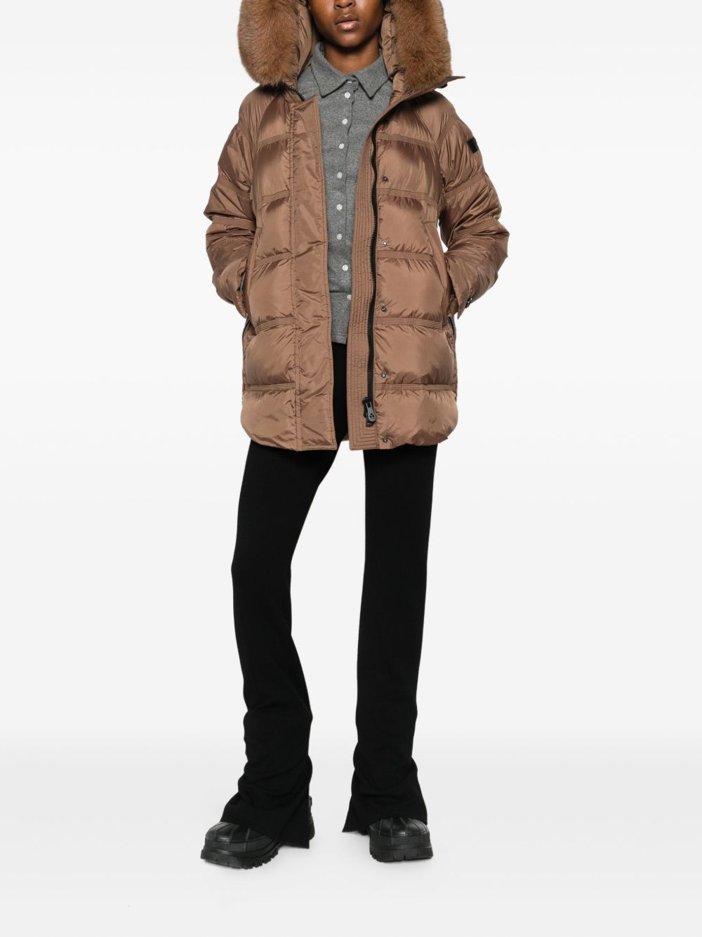 Parka marrone con dettagli trapuntati PED543901181967 894 PEUTEREY 