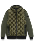 Moss green quilted padded jacket
