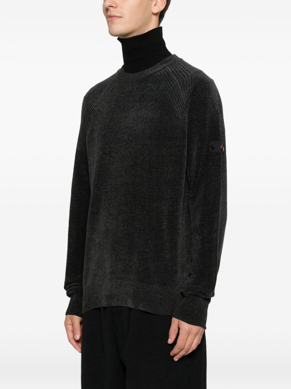 Maglione grigio a maniche lunghe a coste PEU562399011970 368 PEUTEREY 