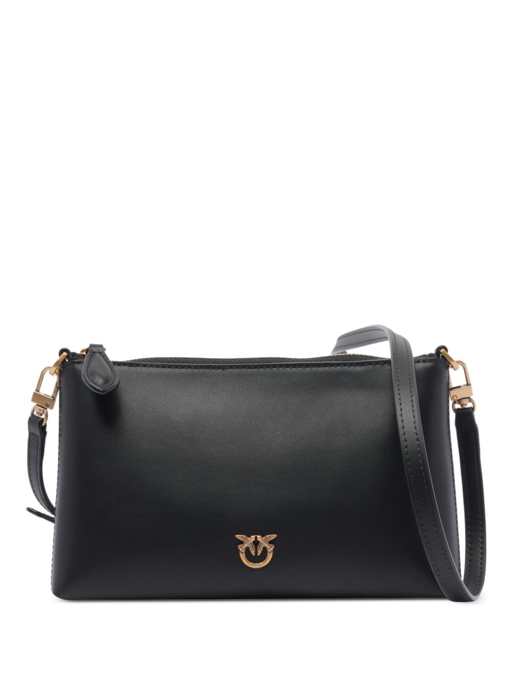 Borsa a spalla nera in pelle con tracolla a catena 104277A0F1 Z99Q PINKO 