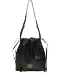 Borsa a spalla in pelle con coulisse Love Birds