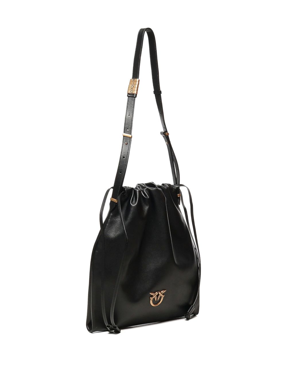 Borsa a spalla in pelle con coulisse Love Birds 104359A0QO Z99Q PINKO 