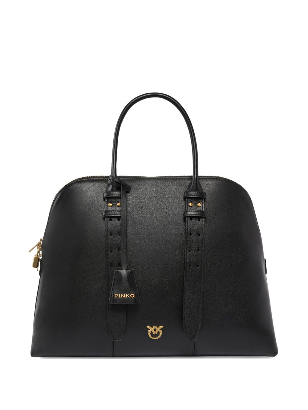 Borsa tote in pelle con chiusura a lucchetto 105172A0QO Z99V PINKO 