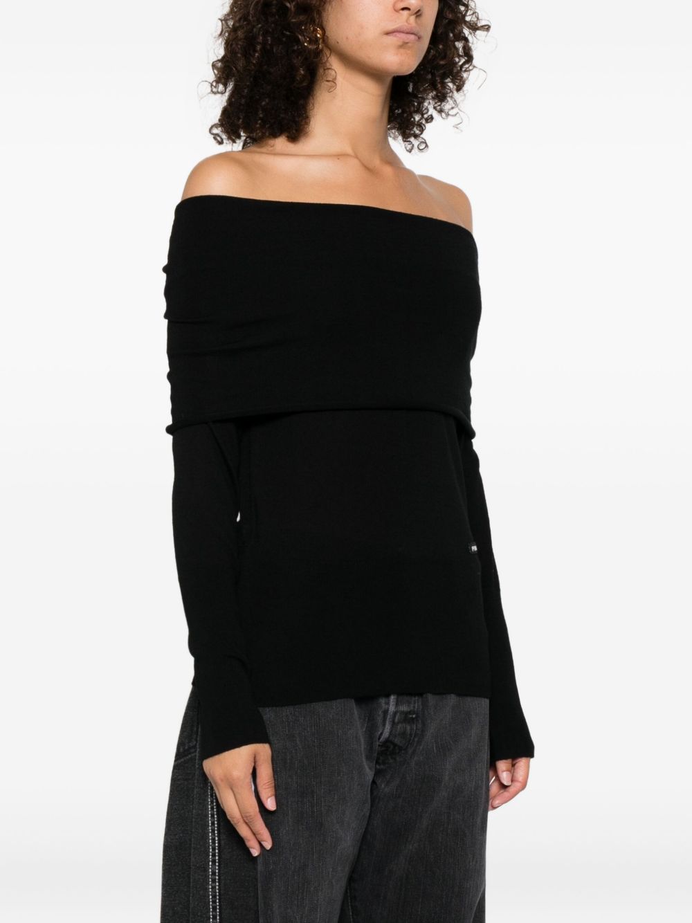Top nero con spalle scoperte 105416A2PU Z99 PINKO 