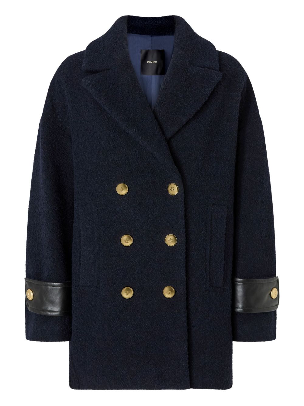 Cappotto doppiopetto con dettagli dorati 105559A2SH G02 PINKO 