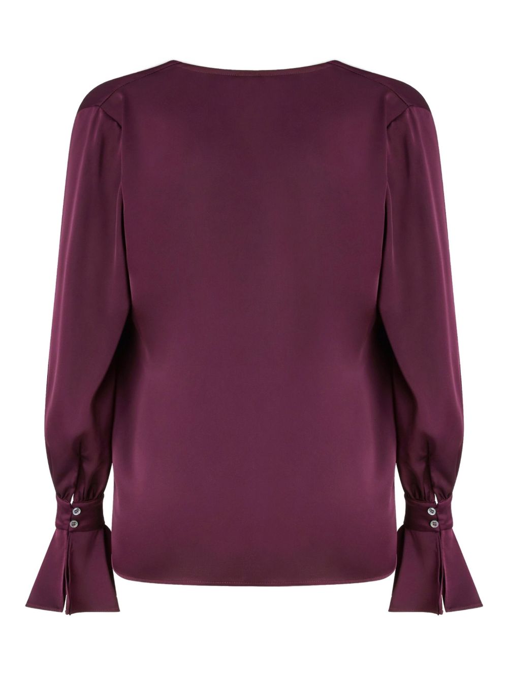 Blusa bordeaux con scollo drappeggiato e maniche lunghe 105961A2YM R57 PINKO 
