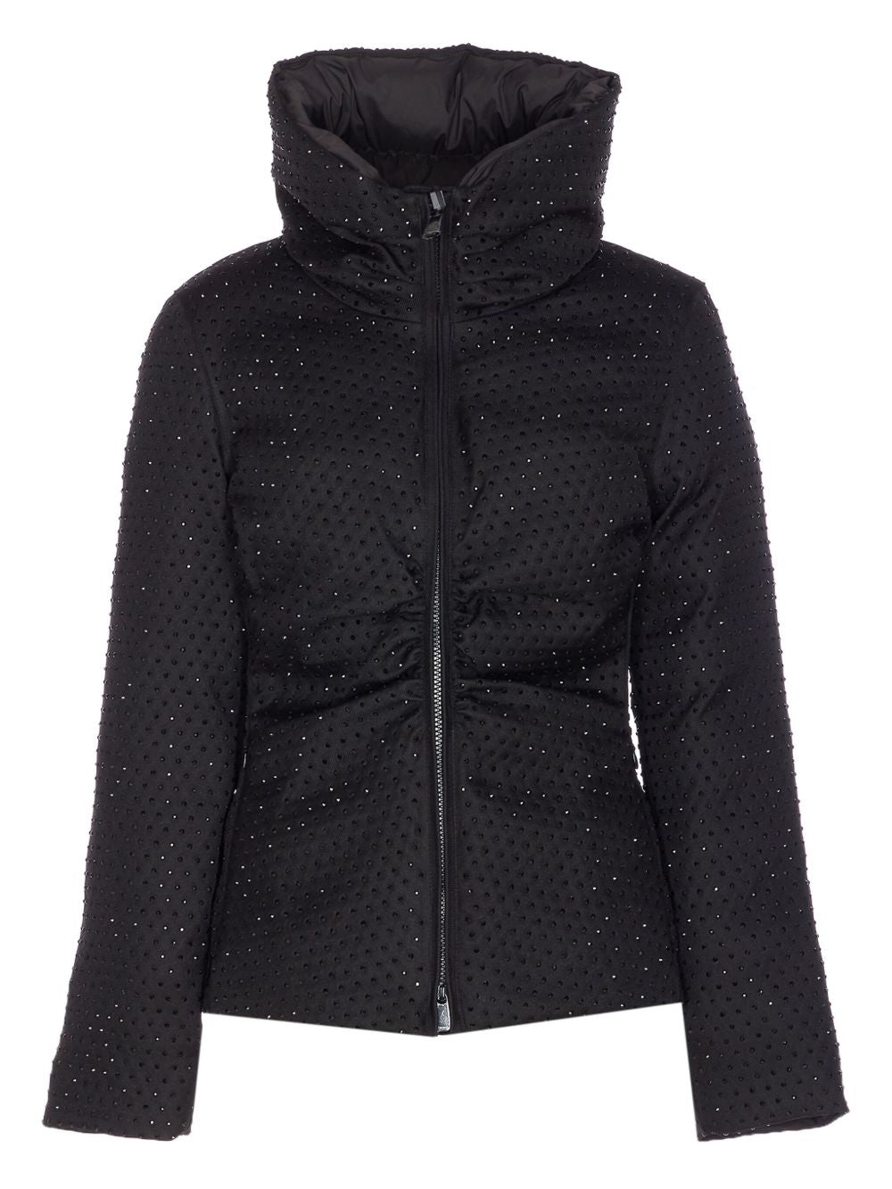 Giacca nera con collo alto e decorazione con strass 106014A2ZF Z99 PINKO 