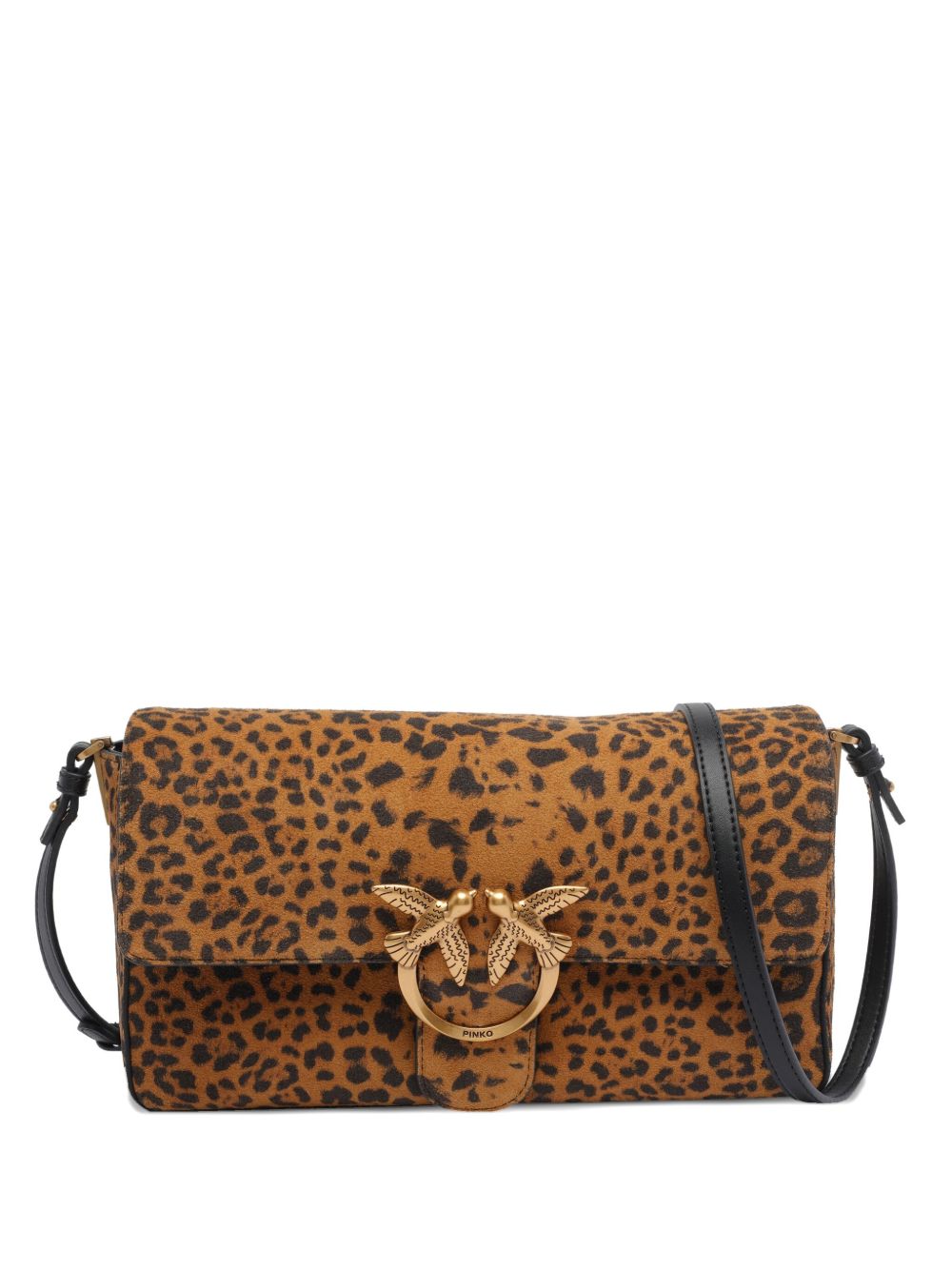 Borsa tote leopardata in pelle marrone 106243A32A M35Q PINKO 