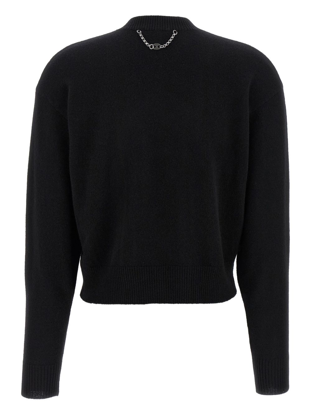 Maglione nero girocollo con dettagli bottoni 25AMPU055ML0323 P001 RABANNE 
