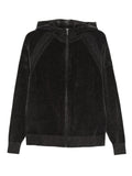Felpa grigio con zip e cappuccio