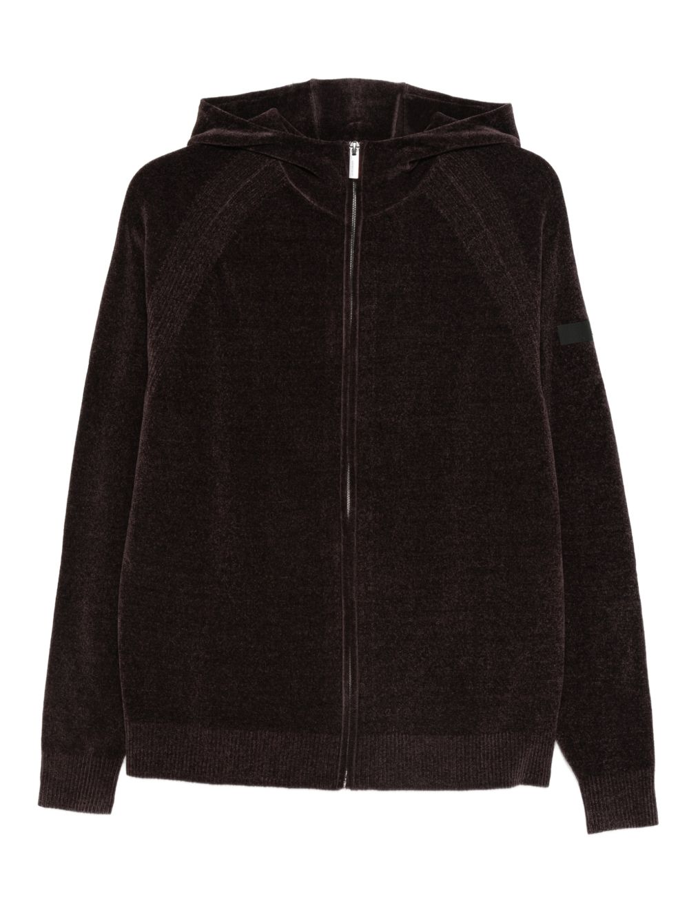 Maglione bordeaux con zip e cappuccio W25136 73 RRD 