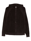 Maglione bordeaux con zip e cappuccio