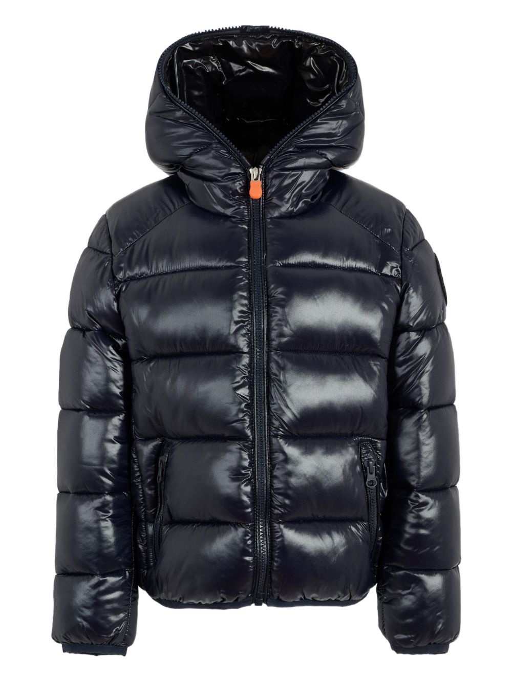 Giacca nera  design trapuntato con zip cappuccio J31280BLOVE21 90010 SAVE THE DUCK KIDS 