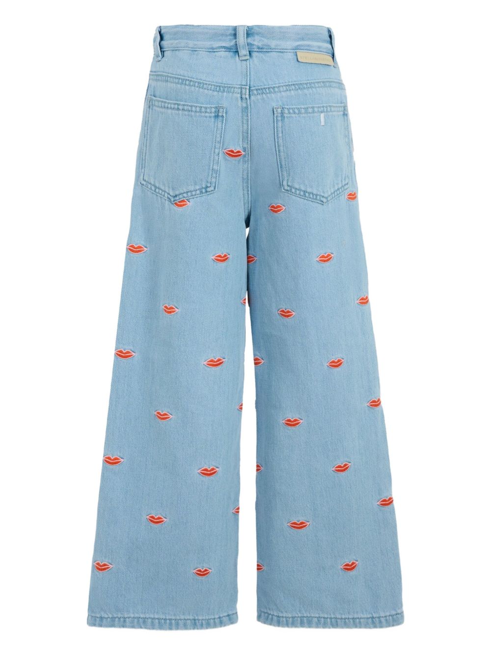 Jeans in Cotone Biologico con Ricamo Labbra TX6D10Z3112 626EM STELLA MCCARTNEY KIDS 
