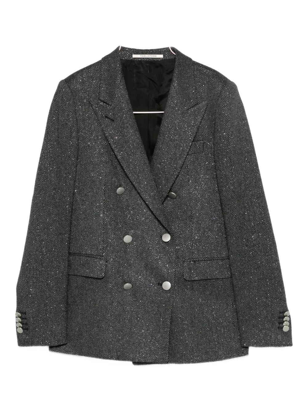 Blazer nero doppiopetto a spina di pesce JPARIGI10B340330 EN951 TAGLIATORE 