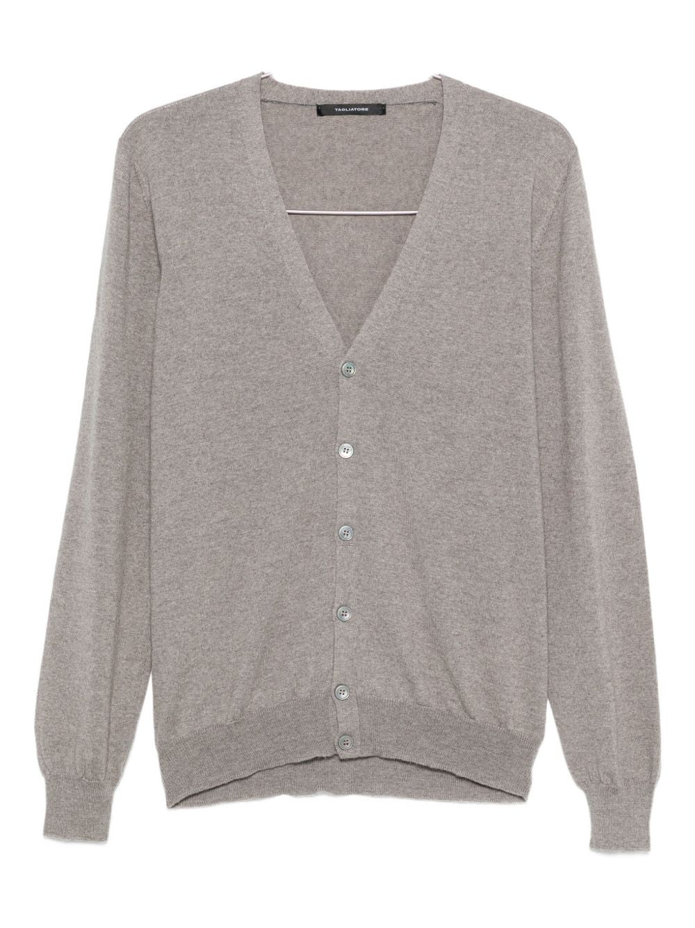 Cardigan beige con scollo a V e chiusura con bottoni KIERANGSI2501 140 TAGLIATORE 