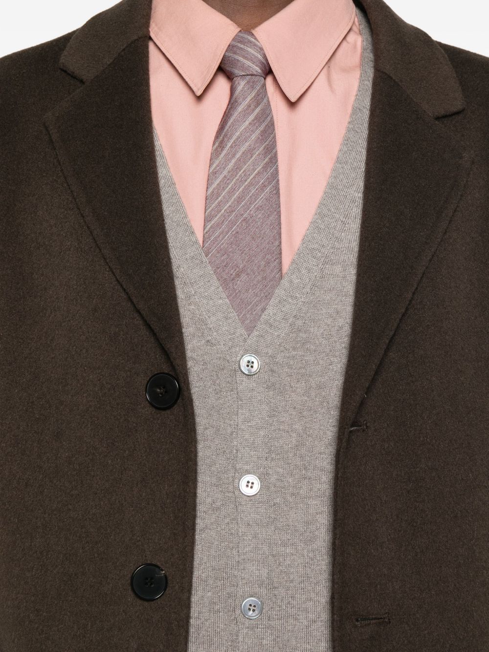 Cardigan beige con scollo a V e chiusura con bottoni KIERANGSI2501 140 TAGLIATORE 