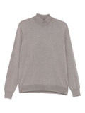 Beige turtleneck sweater with long sleeves