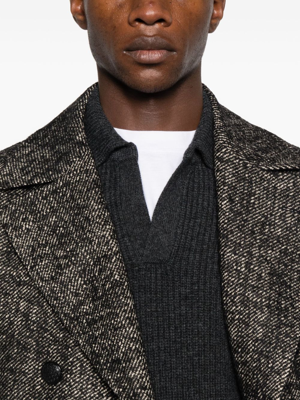 Maglione grigio a polo e maniche lunghe LUTAGSI2508 098 TAGLIATORE 