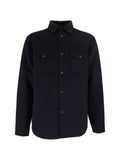 Camicia con tasche in lana blu